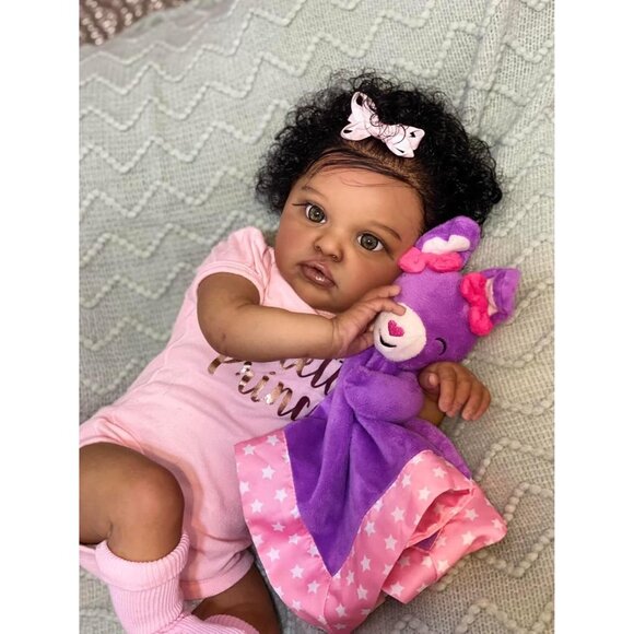 🆕20inch African American Realistic Newborn Girl Baby Dolls Black Baby - Picture 2 of 7